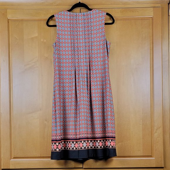Perceptions New York Sleeveless Border Print Pleated Summer Dress - S - Picture 2 of 7